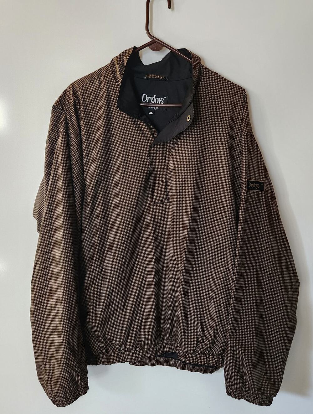 DryJoys Golf Pullover Windbreaker Houndstooth Lightweight Jacket Mens XL Outdoor